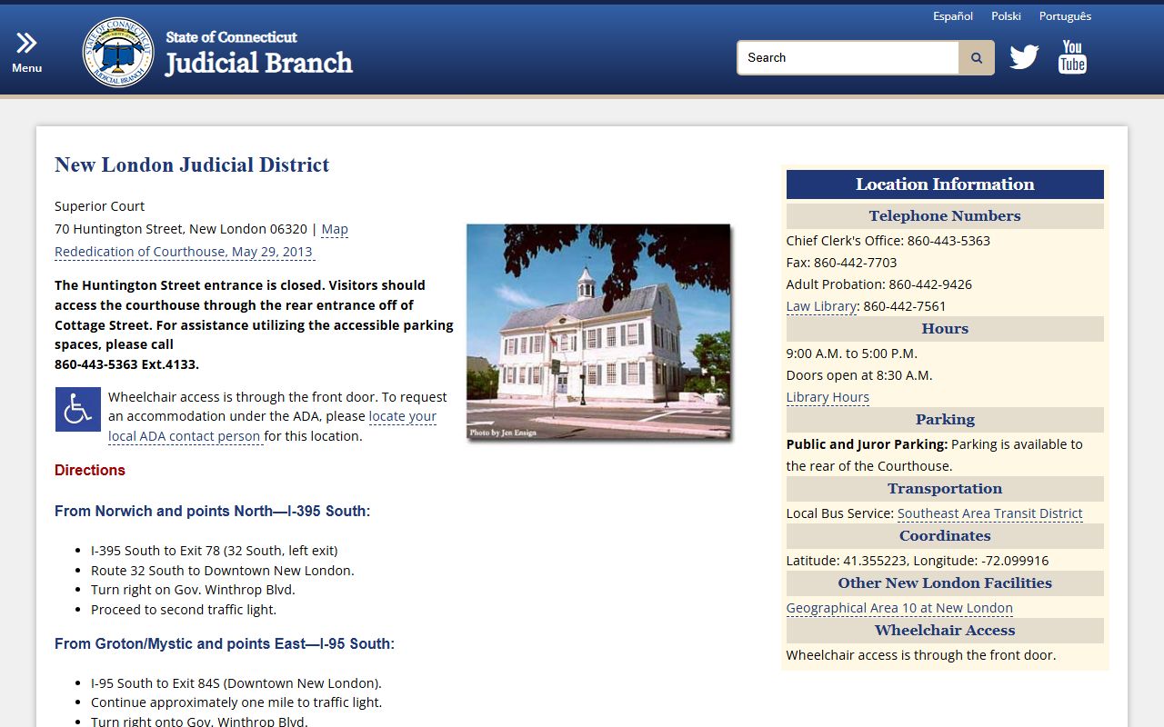 New London family court records source screenshot