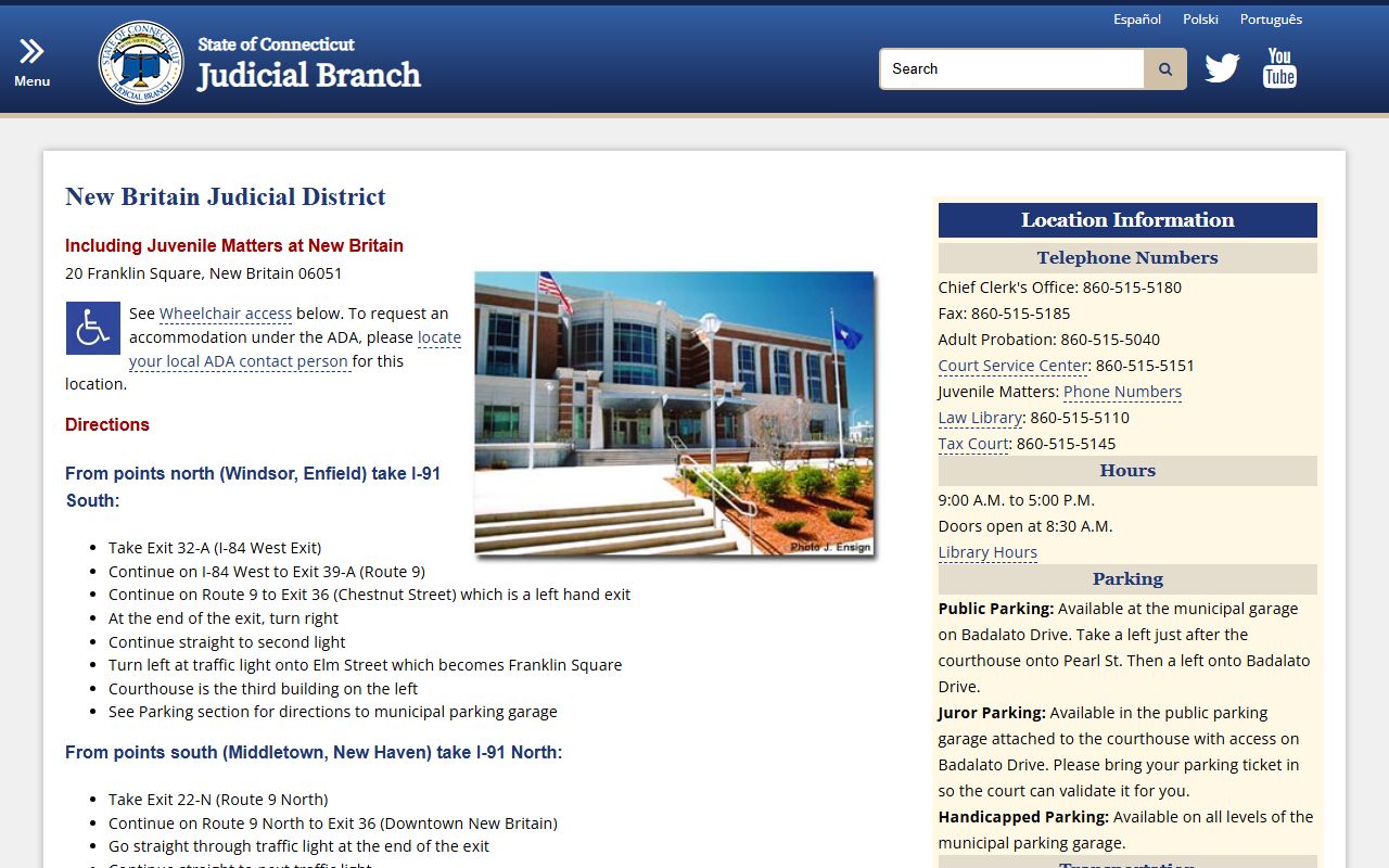 Newington family court records source screenshot