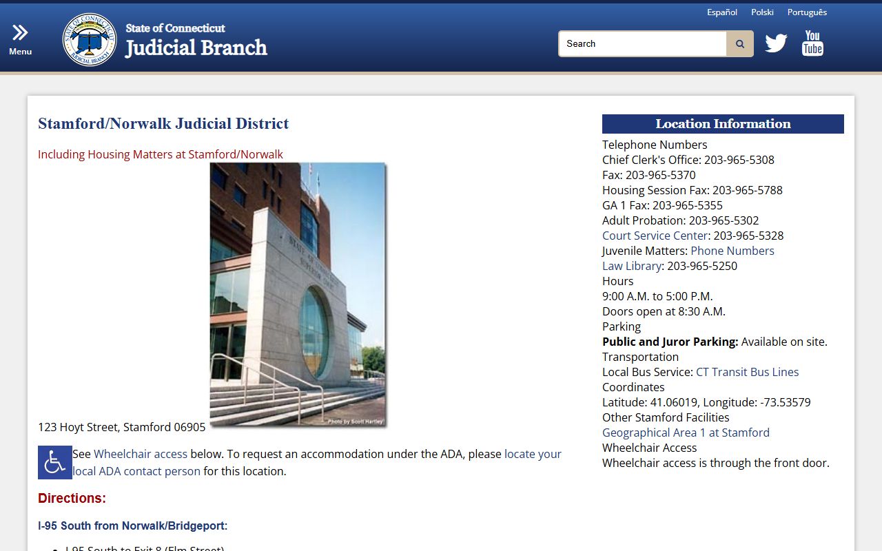 Stamford family court records source screenshot