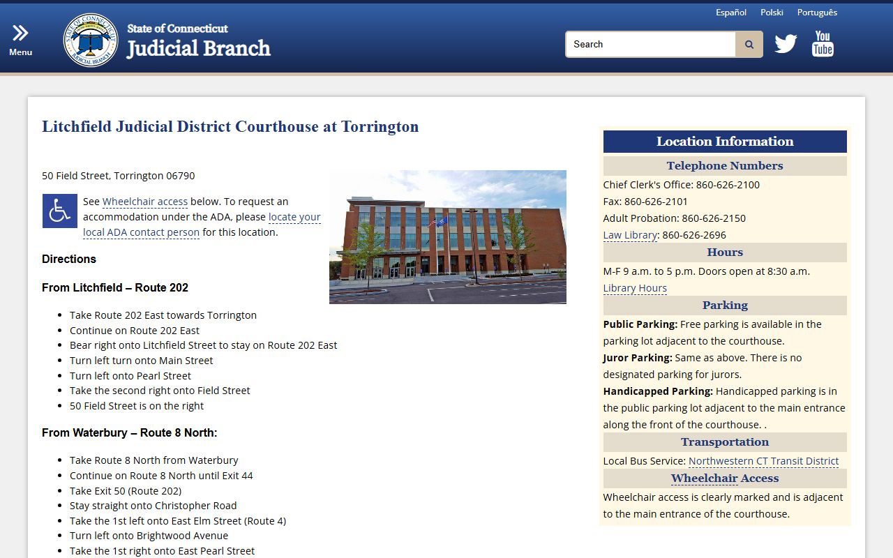 Litchfield County family court records source screenshot